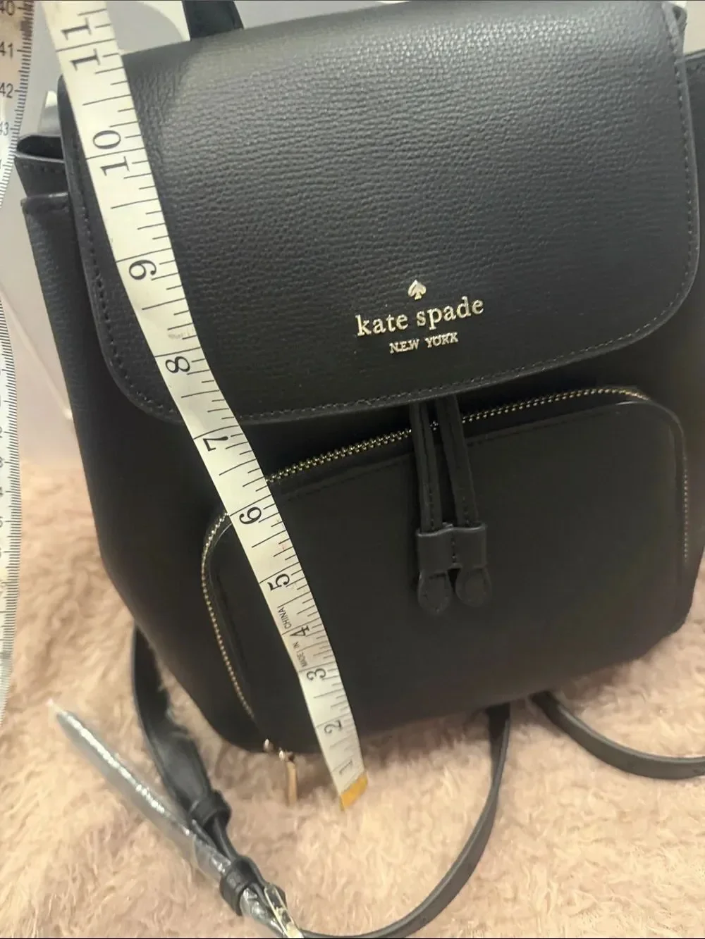 Kate Spade Black Leather Mini Backpack new Black